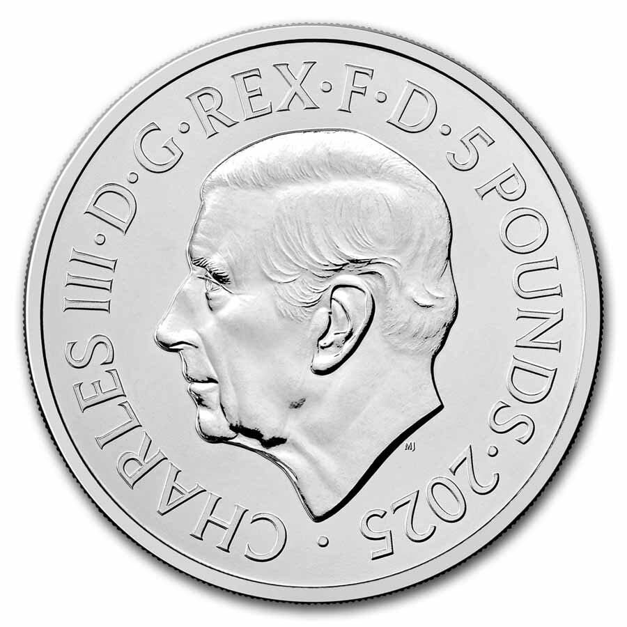 2025 GB £5 Coat of Arms of His Majesty King Charles III BU