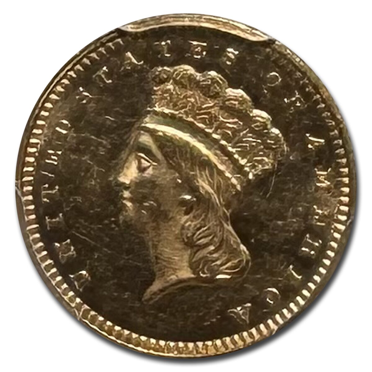 1874 $1 Indian Head Gold MS-63 PCGS (PL)