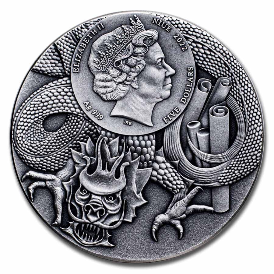 2022 Niue 2 oz Silver Antique Chinese Heroes: Bao Zheng