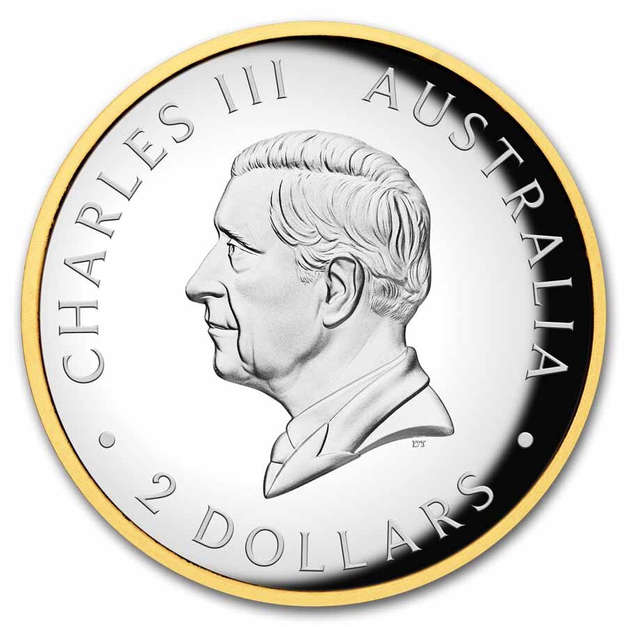 2025 AUS 2 oz Silver Gilded Australian Kookaburra Proof (HR)