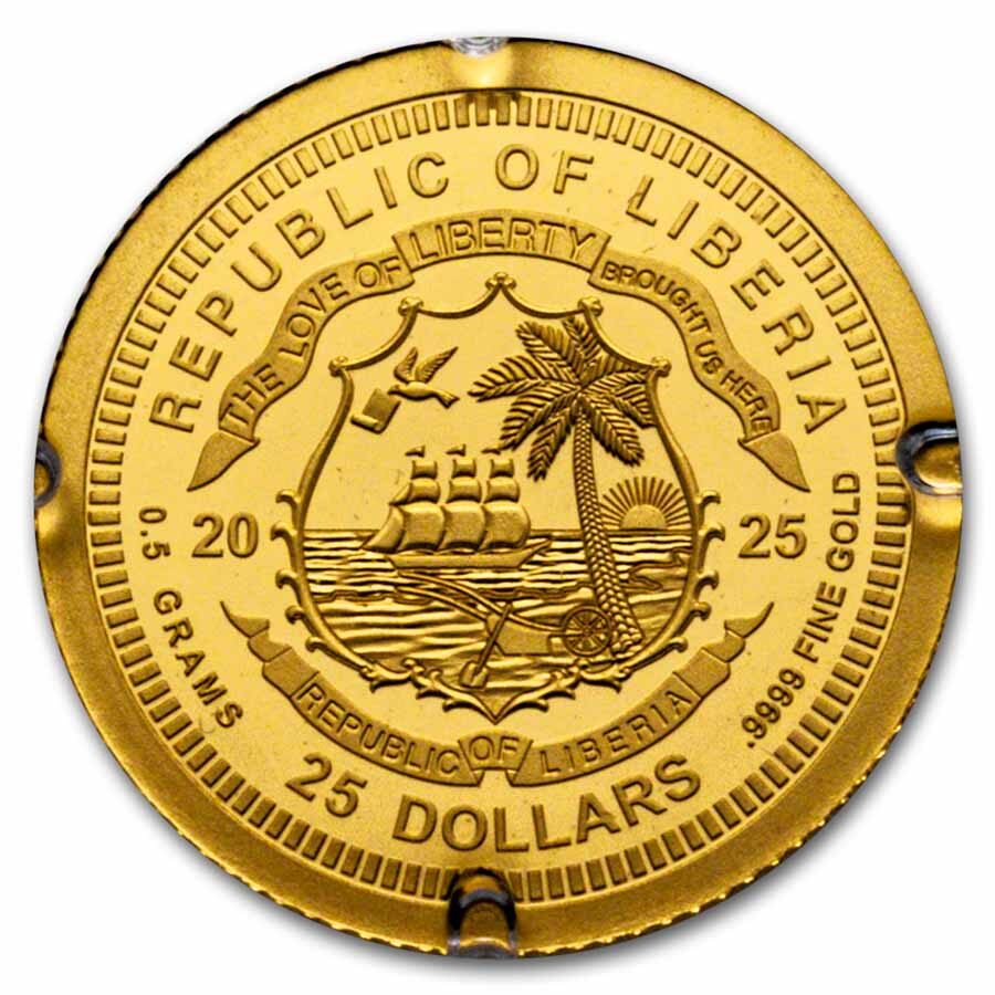 2025 Liberia 1/2 gram Gold LEO XIV Habemus Papam