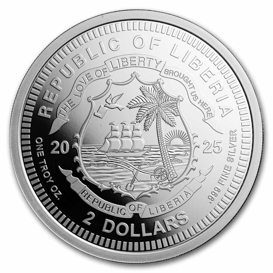 2025 Liberia 1 oz Silver LEO XIV Habemus Papam