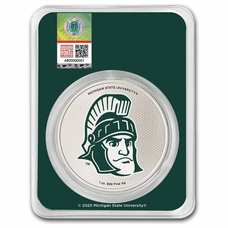 Michigan State University 1 oz Silver Colorized Round (in TEP)