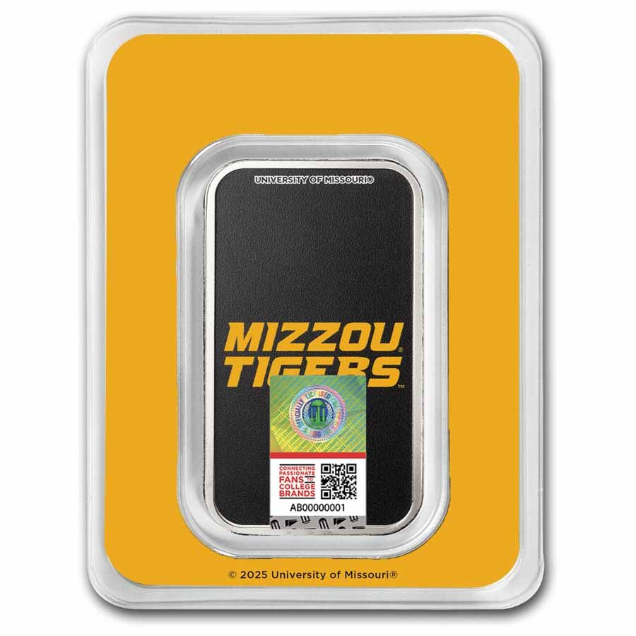 University of Missouri 1 oz Silver Colorized Bar (in TEP)