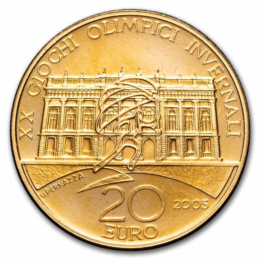 2005 Italy Proof Gold 20 Euros Olympics - Torino Madama Palace