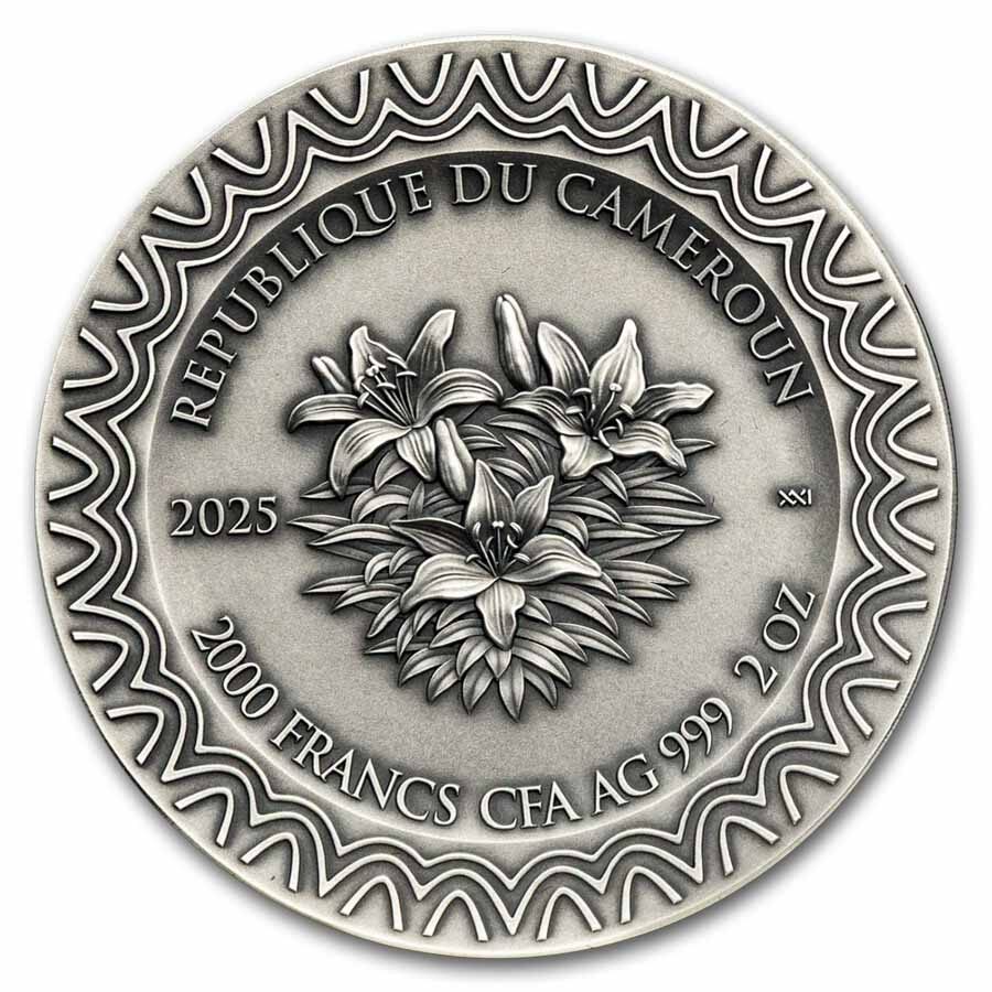 2025 Cameroon 2 oz Silver Celestial Beauty; Aurora (w/ Box & COA)