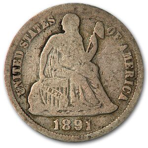 1891-O Liberty Seated Dime VG