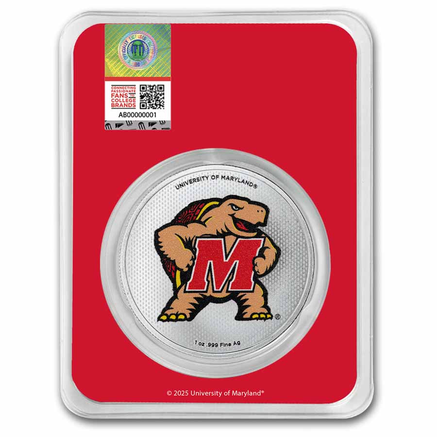 University of Maryland 1 oz Silver Colorized Round (in TEP)