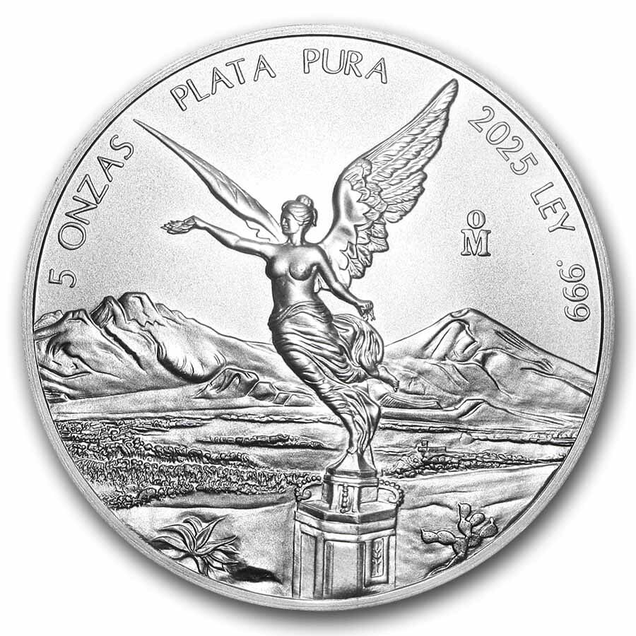 2025 Mexico 5 oz Silver Libertad MS-69 PCGS (First Day Issue)