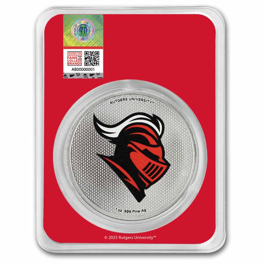 Rutgers University 1 oz Silver Colorized Round (in TEP)