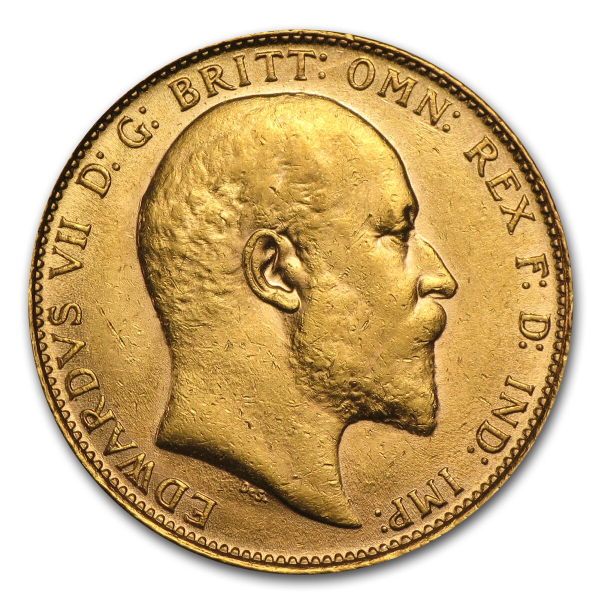 1902-1910 Great Britain Gold Sovereign Edward VII AU