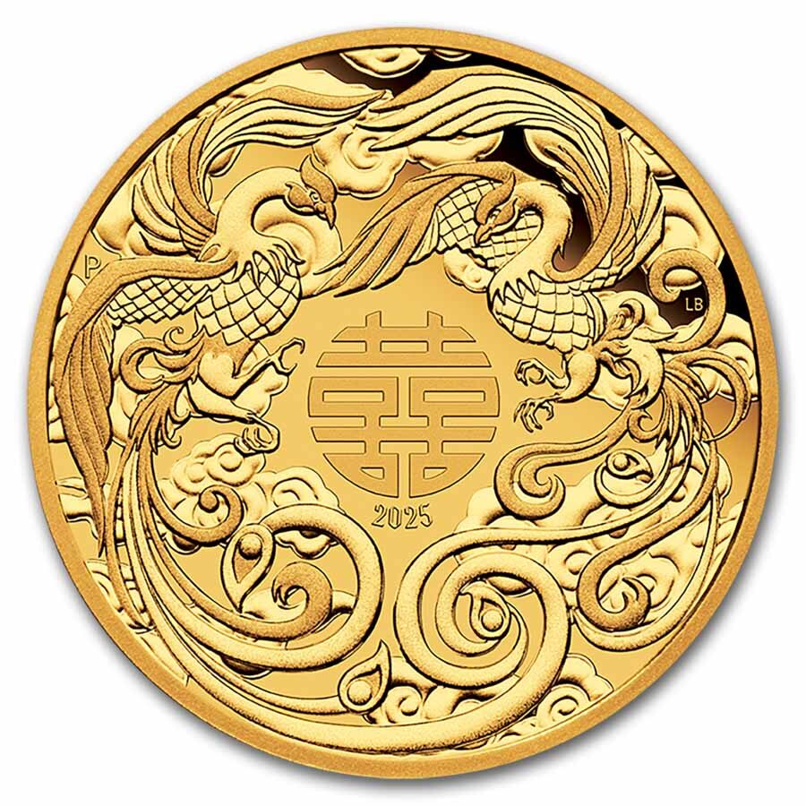 2025 AUS 1 oz Gold Chinese Myths & Legends Double Phoenix Proof