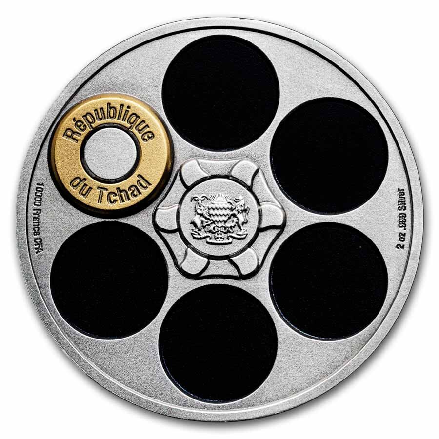 2025 Samoa 2 oz Russian Roulette Antiqued Coin