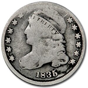 1835 Capped Bust Dime AG