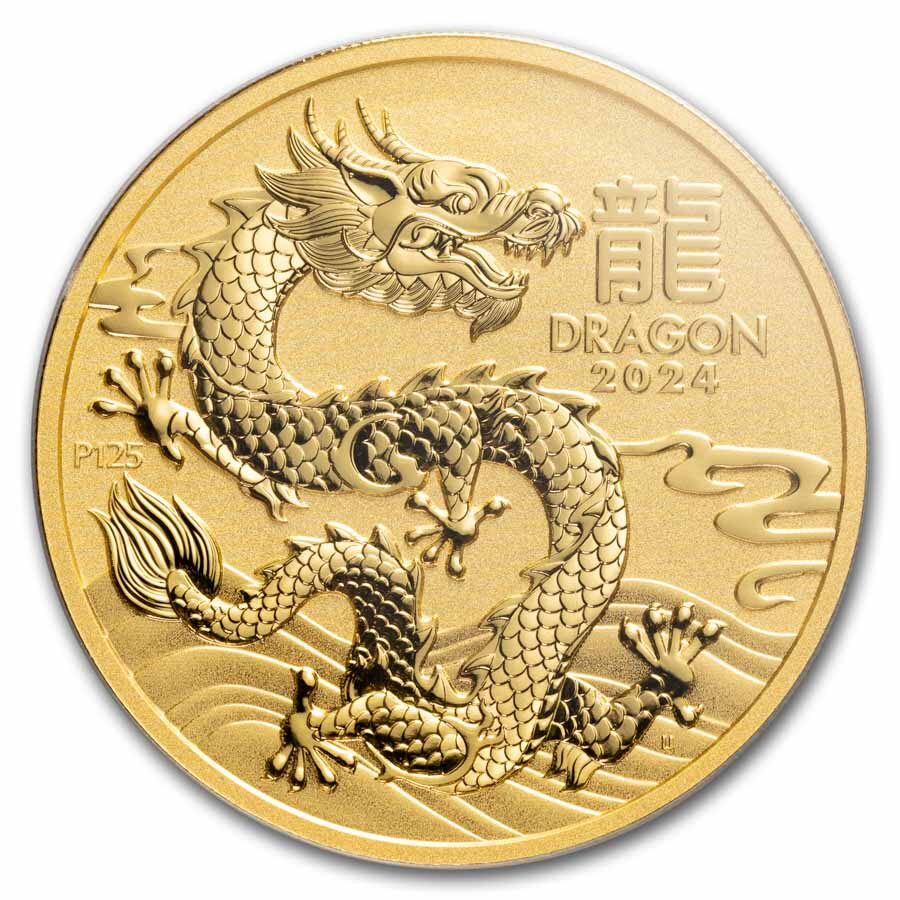 2024 Australia 2 oz Gold Lunar Dragon MS-70 PCGS (Red Label)
