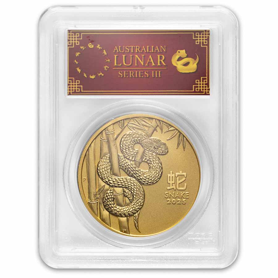 2025 Australia 2 oz Gold Lunar Snake MS-70 PCGS (Red Label)