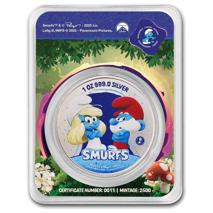 1 oz Colorized Silver Round - Smurfs Movie 2025