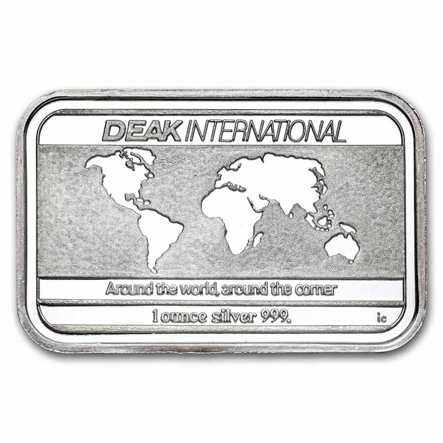 1 oz Silver Bar - Deak-Perera International Dallas
