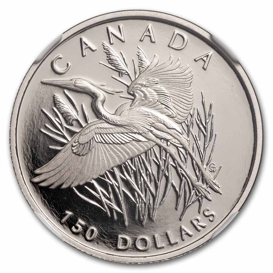 2002 Canada 1/2 oz Proof Platinum $150 Great Blue Heron NGC PF-70