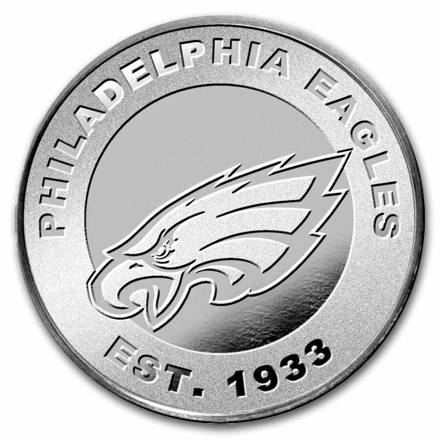 NFL Philadelphia Eagles 1 oz Silver Round (w/Box)