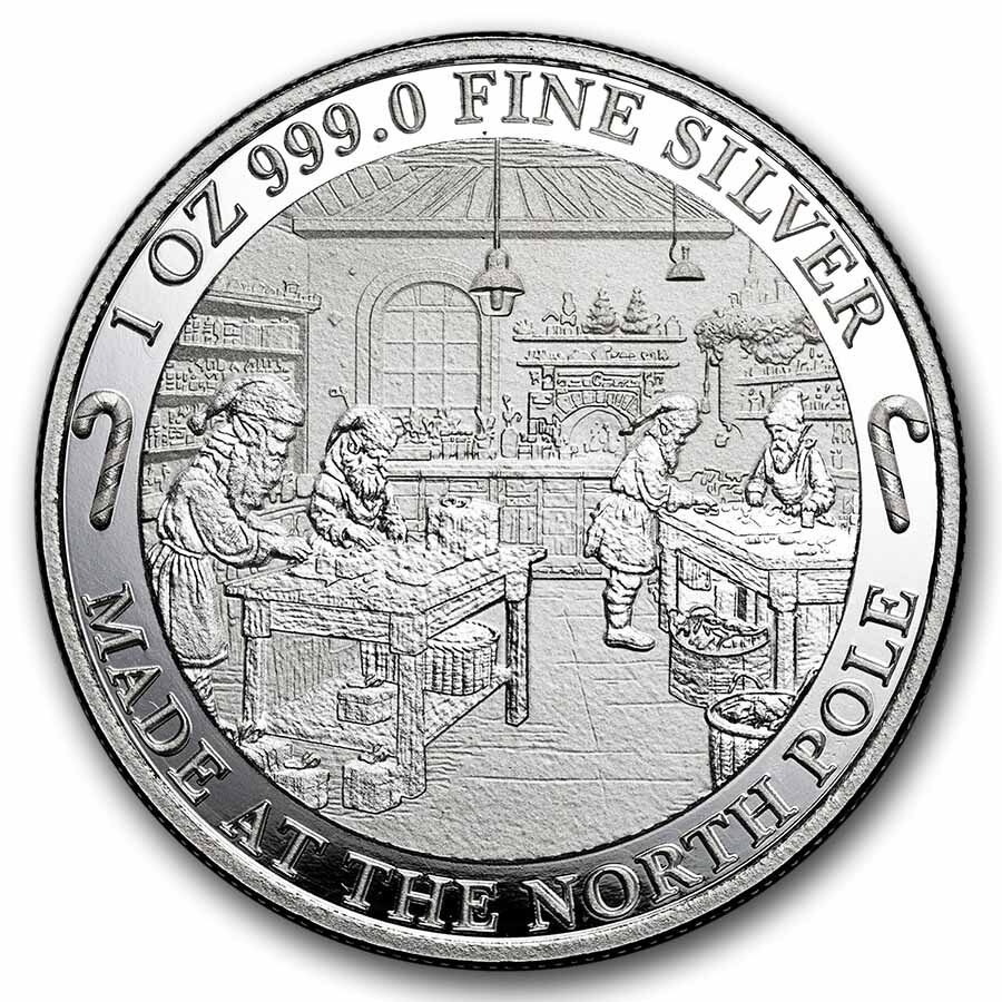 1 oz Silver Colorized Round - Santa & Reindeer (Box & COA)