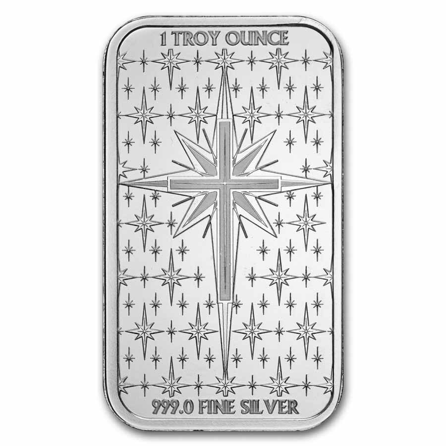 1 oz Silver Colorized Bar - Nativity in Stained Glass (Box & COA)