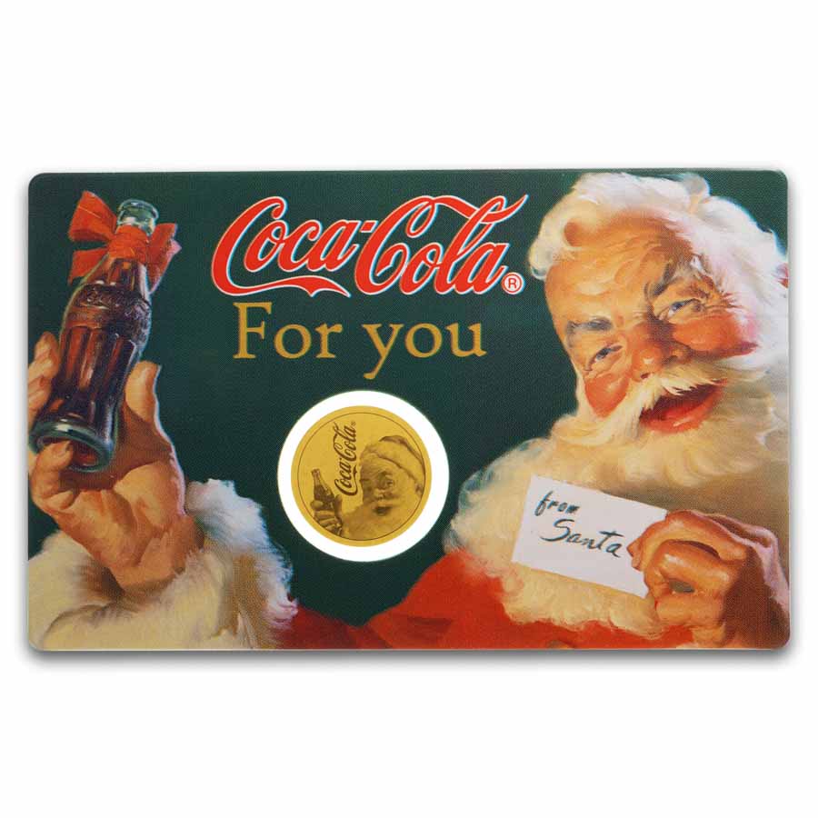 Coca-Cola® 1/1000 oz Gold Santa Coin in Card