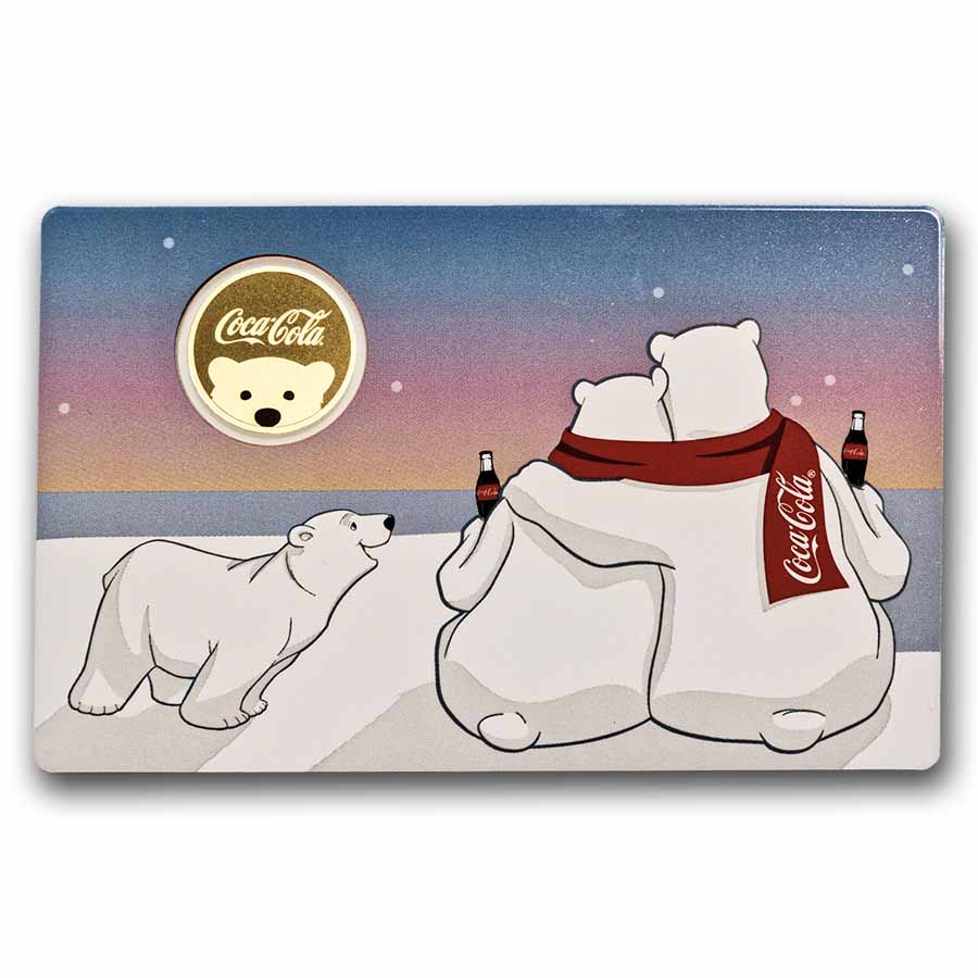 Coca-Cola® 1/1000 oz Gold Polar Bear Coin in Card