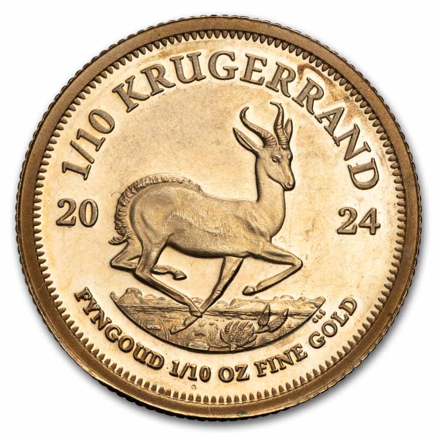 2024 South Africa 1/10 oz Proof Gold Krugerrand (Coin Only)