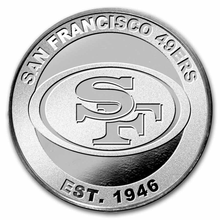 NFL San Francisco 49ers 1 oz Silver Round (w/Box)