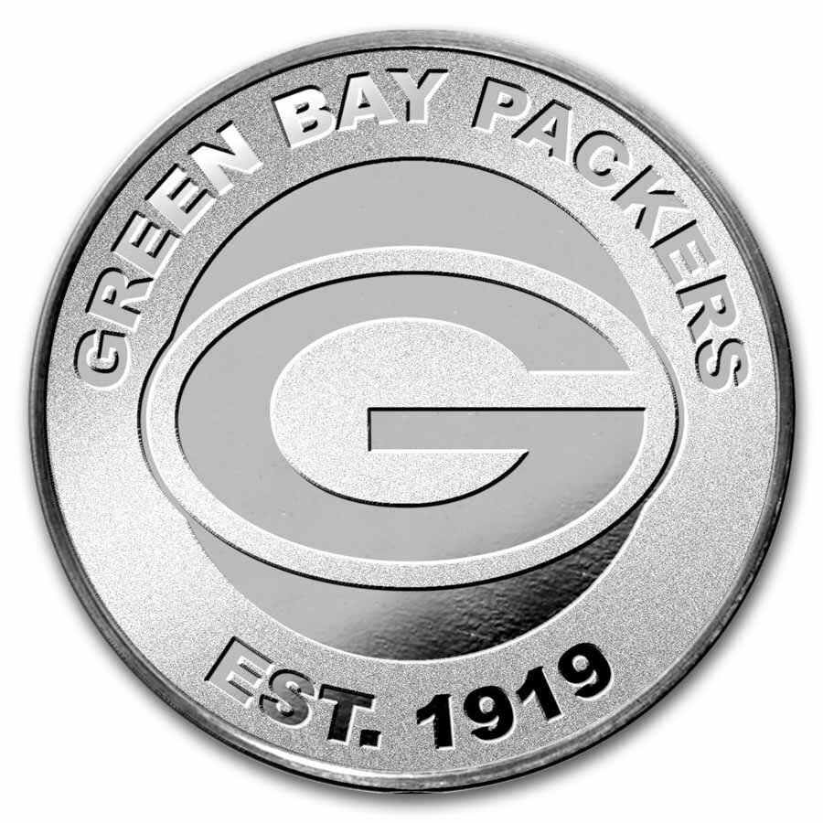 NFL Green Bay Packers 1 oz Silver Round (w/Box)