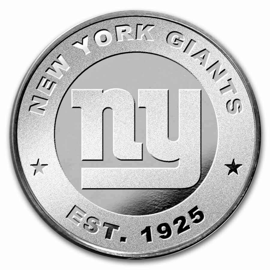 NFL New York Giants 1 oz Silver Round (w/Box)