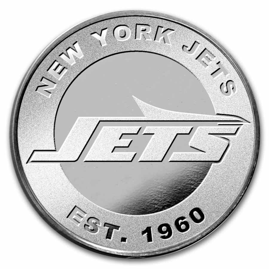NFL New York Jets 1 oz Silver Round (w/Box)