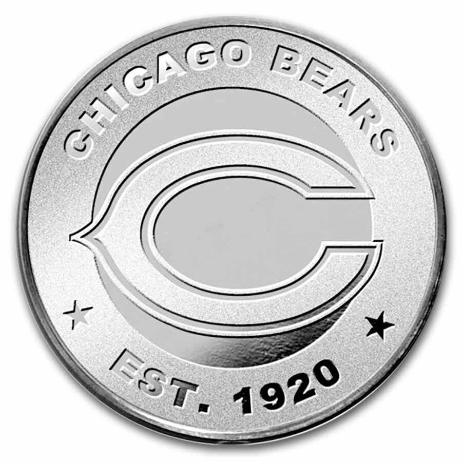 NFL Chicago Bears 1 oz Silver Round (w/Box)