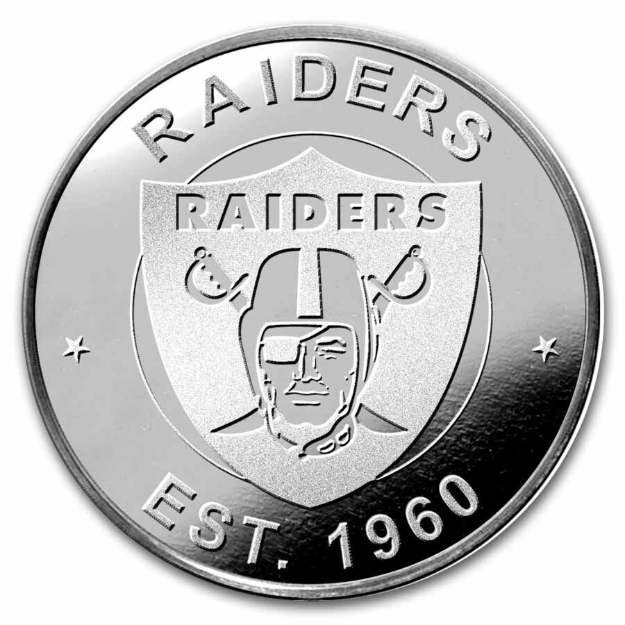 NFL Las Vegas Raiders 1 oz Silver Round (w/Box)
