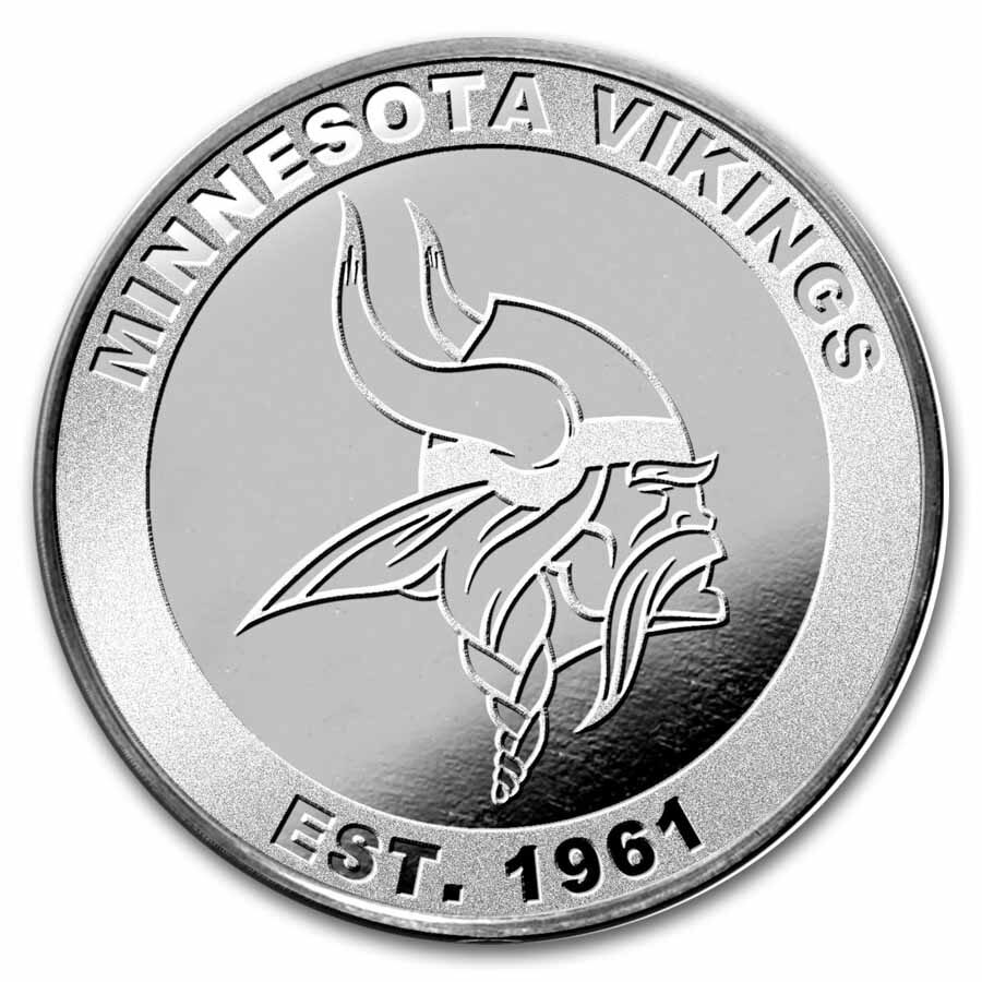 NFL Minnesota Vikings 1 oz Silver Round (w/Box)