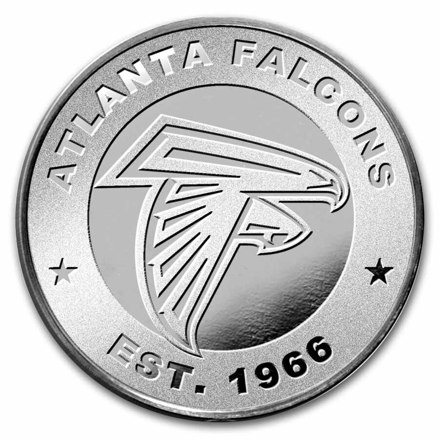 NFL Atlanta Falcons 1 oz Silver Round (w/Box)