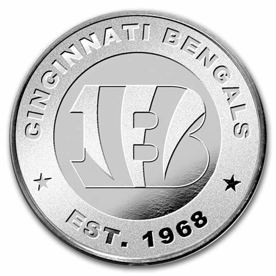NFL Cincinnati Bengals 1 oz Silver Round (w/Box)
