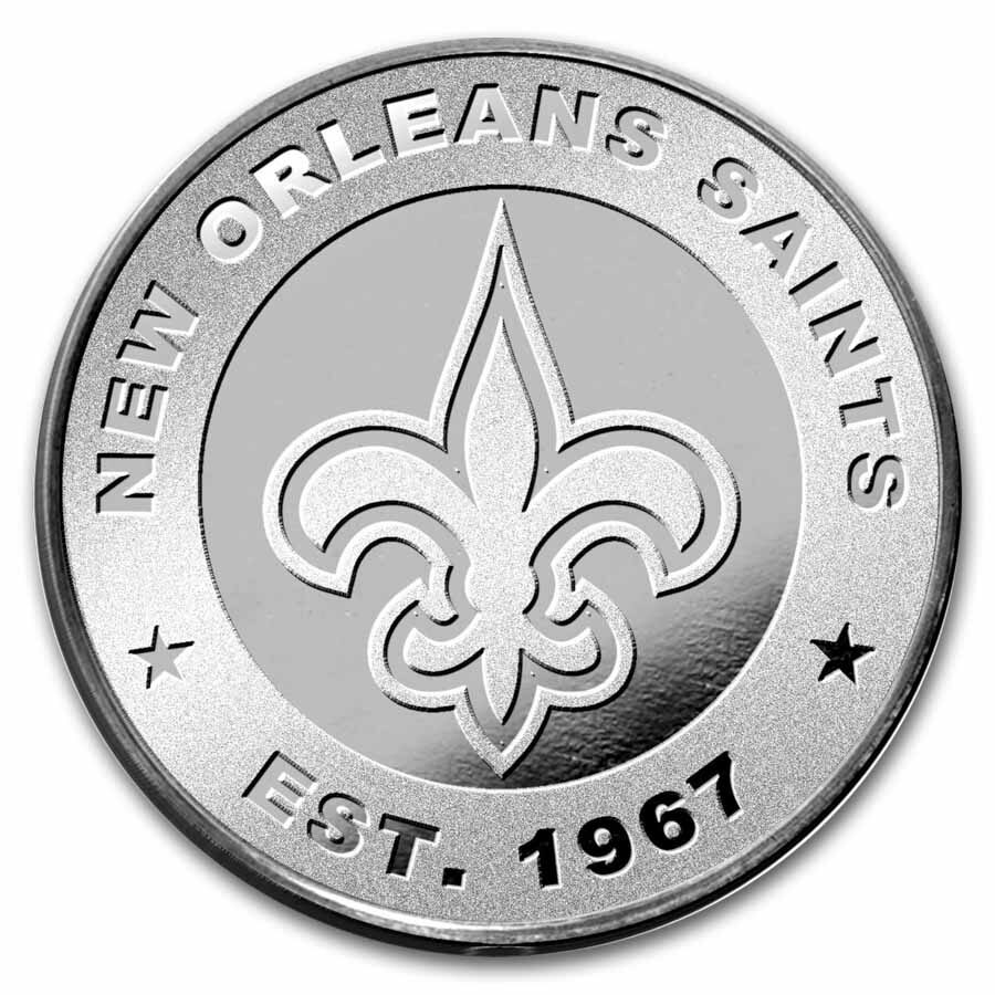 NFL New Orleans Saints 1 oz Silver Round (w/Box)