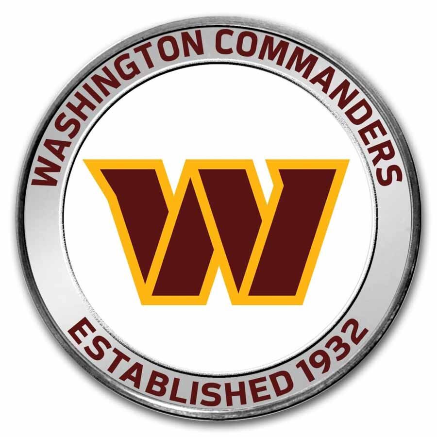 NFL Washington Commanders 1 oz Silver Colorized Round (w/Box)