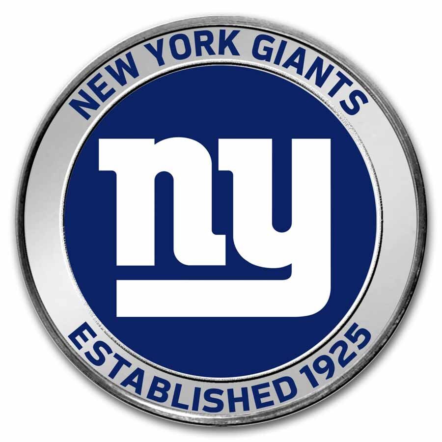 NFL New York Giants 1 oz Silver Colorized Round (w/Box)