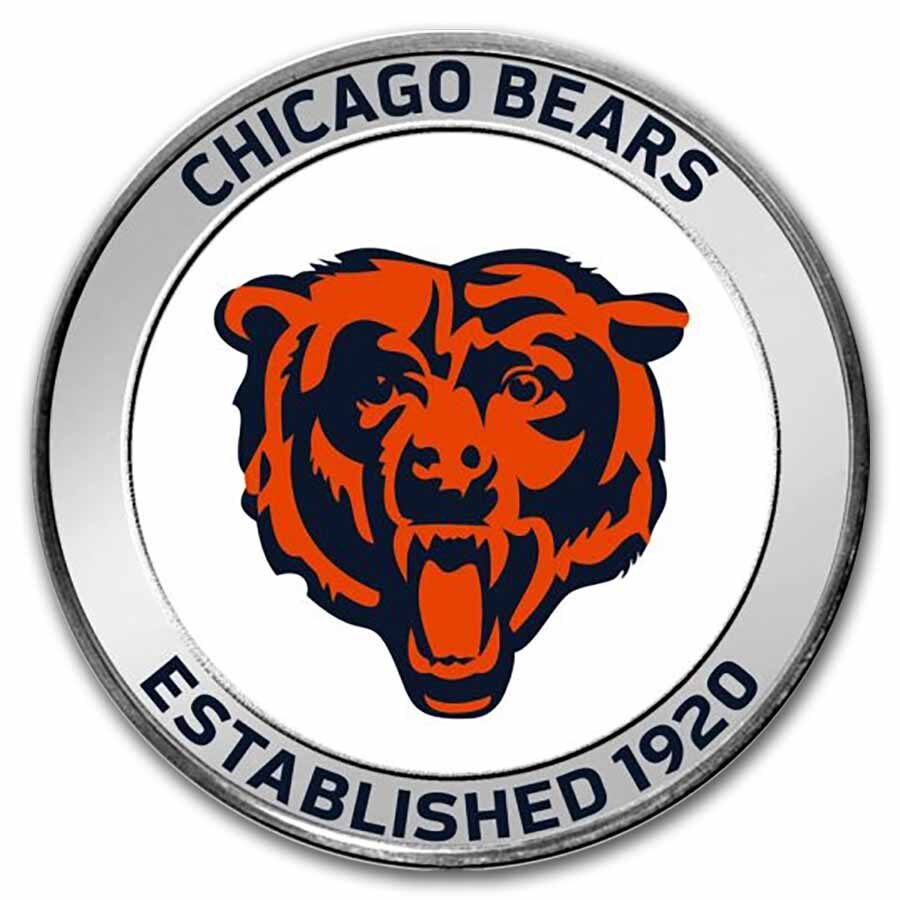 NFL Chicago Bears 1 oz Silver Colorized Round (w/Box)