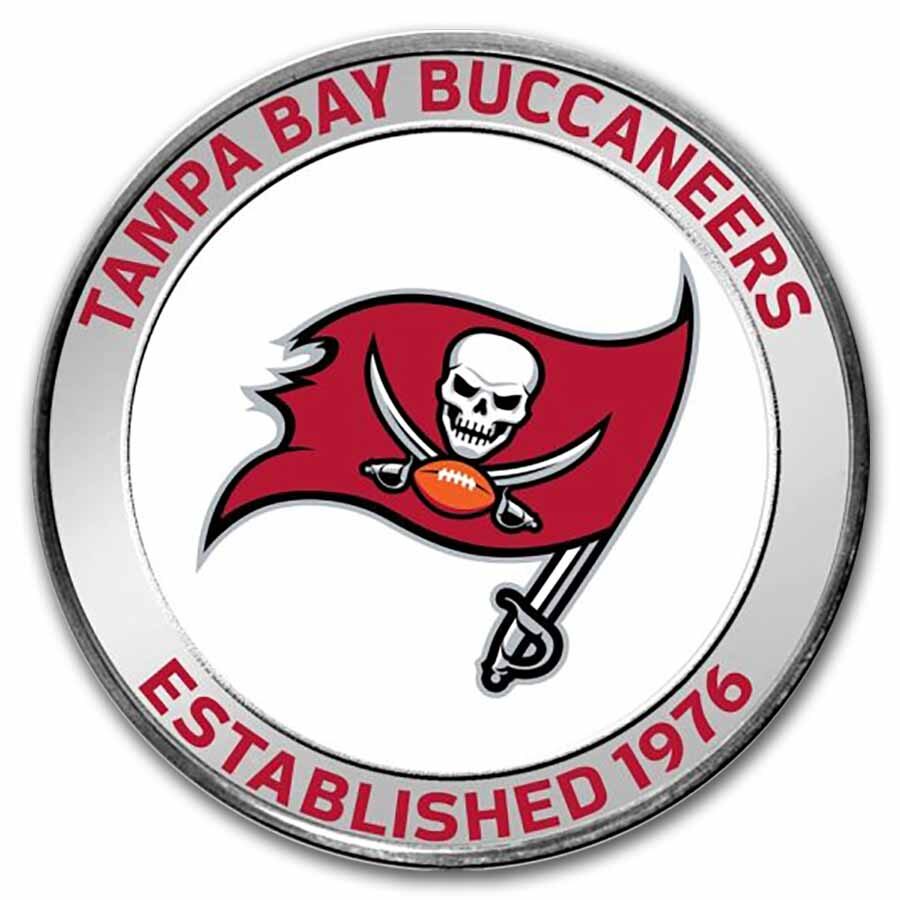 NFL Tampa Bay Buccaneers 1 oz Silver Colorized Round (w/Box)