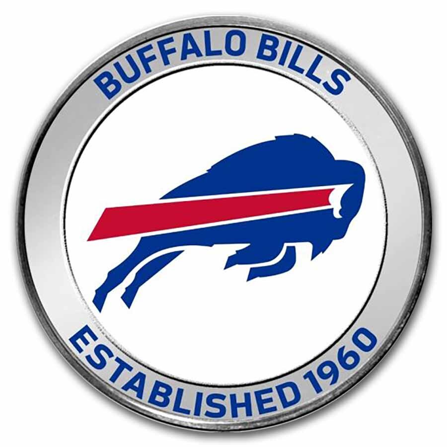 NFL Buffalo Bills 1 oz Silver Colorized Round (w/Box)
