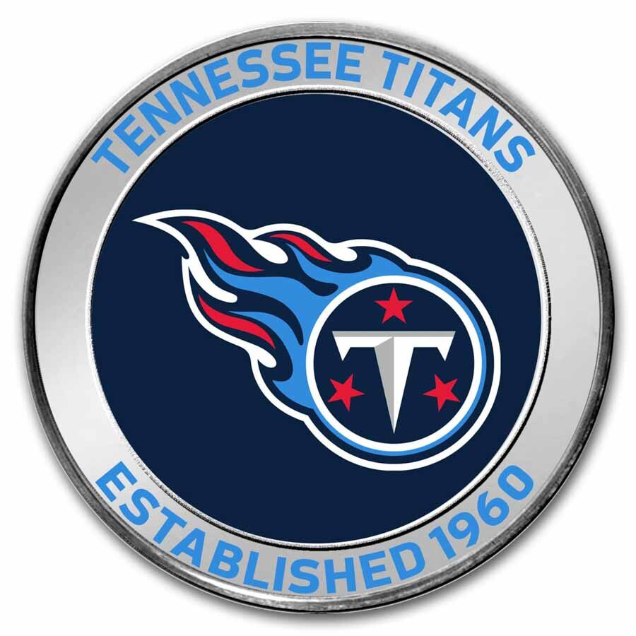 NFL Tennessee Titans 1 oz Silver Colorized Round (w/Box)