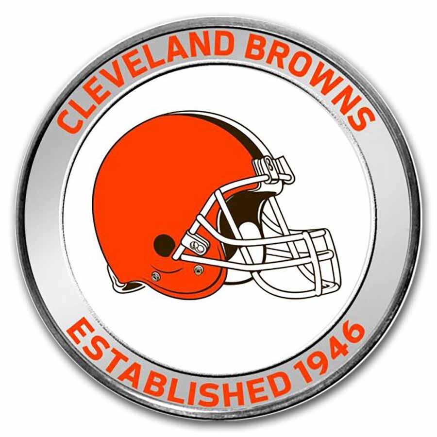 NFL Cleveland Browns 1 oz Silver Colorized Round (w/Box)
