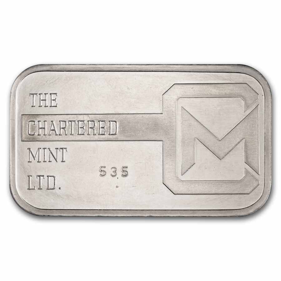 2 oz Platinum Bar - The Chartered Mint Ltd. (Mocatta Metals Corp)