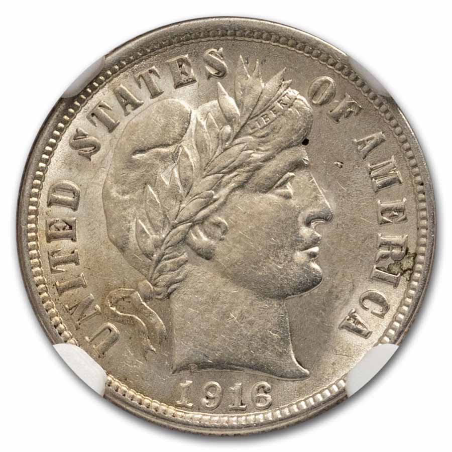 1916 Barber Dime AU-58 NGC