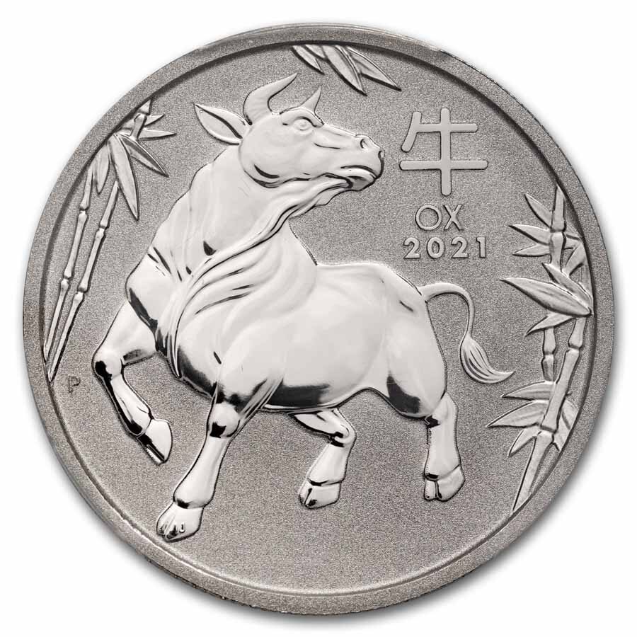 2021 AUS 1 oz Platinum Lunar Ox MS-70 PCGS (FDI)