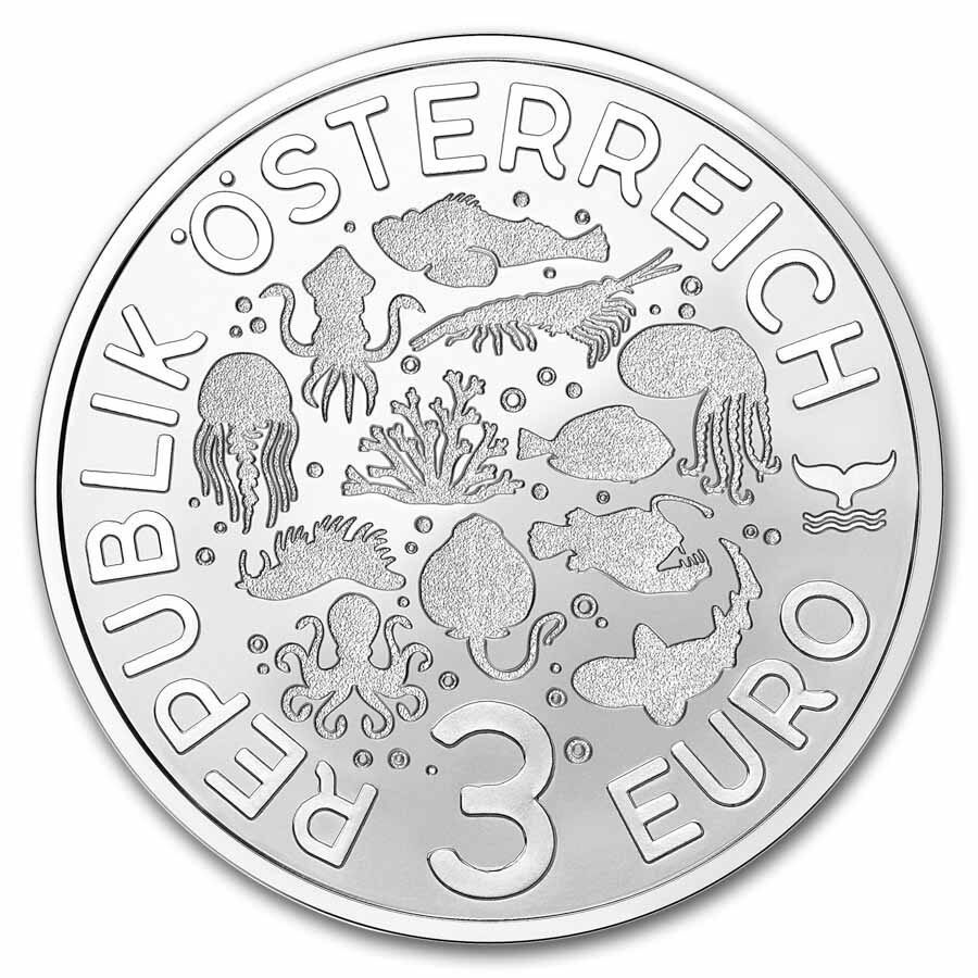 2025 Austria Cupro-Nickel €3 Marine Life Dorid (Sea Slug)